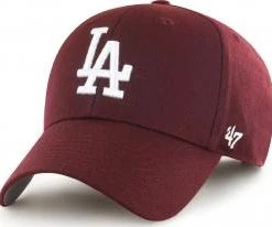 47 Brand MVP Los Angeles Dodgers Dark Maroon Velcroback Curved Visor Cap