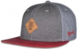 Djinns 6 Panel Snapback Mix Canvas Grey Wine Kappe Neu OSFA One Size