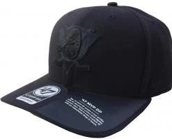 Forty Seven 47 Brand Anaheim Mighty Ducks Black On Black MVP DP Curved Visor Snapback Cap
