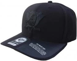 Forty Seven 47 Brand Anaheim Mighty Ducks Black On Black MVP DP Curved Visor Snapback Cap