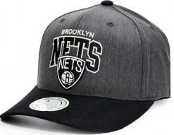 Mitchell & Ness Brooklyn Nets G2 Arch INTL845 Charcoal 110 Curved Eazy NBA Flexfit Snapback Cap One Size