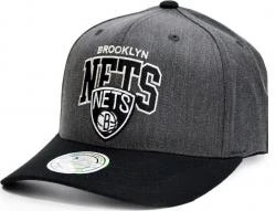 Mitchell & Ness Brooklyn Nets G2 Arch INTL845 Charcoal 110 Curved Eazy NBA Flexfit Snapback Cap One Size
