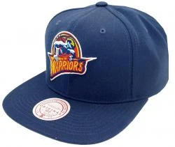 Mitchell & Ness Golden State Warriors Navy Team Ground 2.0 Snapback HWC Cap Kappe Basecap