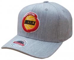Mitchell & Ness Houston Rockets Team Heather Grey Classic Red Stretch Snapback Cap One Size