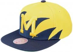Mitchell & Ness Michigan Tech Sharktooth NCAA Snapback Cap And Basecap