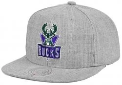 Mitchell & Ness Milwaukee Bucks HWC Team Heather 2.0 Snapback Cap And Basecap