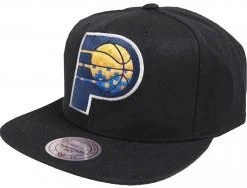 Mitchell & Ness NBA Indiana Pacers 348VZ Easy Three Digital XL Snapback Cap Black Kappe Basecap