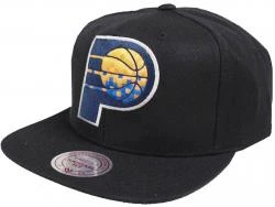 Mitchell & Ness NBA Indiana Pacers 348VZ Easy Three Digital XL Snapback Cap Black Kappe Basecap