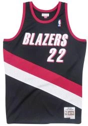 Mitchell & Ness Portland Trailblazers Clyde Drexler Black Replica Swingman Jersey HWC Basketball Trikot