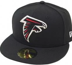 New Era Atlanta Falcons Solid Black On Field NFL Cap 59fifty 5950 Fitted Limited Edition