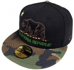 New Era California Republic Black Camo 59fifty 5950 Fitted Cap Limited Edition