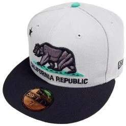 New Era California Republic Cap Grey Aqua 59fifty 5950 Fitted Limited Edition