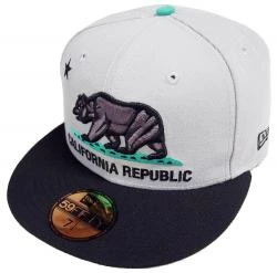 New Era California Republic Cap Grey Aqua 59fifty 5950 Fitted Limited Edition