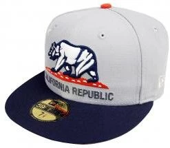 New Era California Republic Cap Grey Navy 59fifty 5950 Fitted Limited Edition