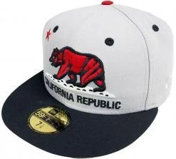 New Era California Republic Cap Grey Red 59fifty 5950 Fitted Limited Edition