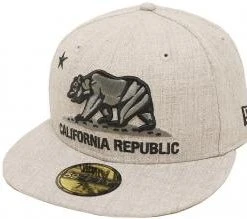 New Era California Republic Cap Heather Grey Black 59fifty 5950 Fitted Men Special Limited Edition