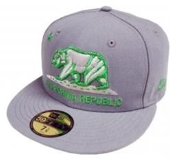 New Era California Republic Cap Stone Green 59fifty 5950 Fitted Limited Edition
