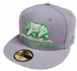 New Era California Republic Cap Stone Green 59fifty 5950 Fitted Limited Edition