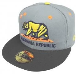 New Era California Republic Cap Stone Orange 59fifty 5950 Fitted Limited Edition