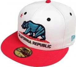 New Era California Republic Cap White Red 59fifty 5950 Fitted Limited Edition