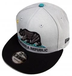 New Era California Republic Grey Black Turquoise Snapback Cap 9fifty 950 Limited Edition