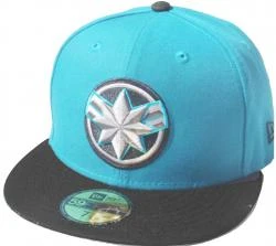 New Era Captain Marvel Logo Aqua 59fifty 5950 Fitted Cap Marvel Kappe Limited Edition