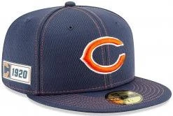 New Era Chicago Bears Navy Orange Sideline ONF 19 Road 59fifty 5950 Fitted Cap NFL
