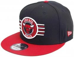 New Era Chicago Bulls Black Scarlet Striped NBA Snapback Cap 9fifty 950 OSFA Exclusive Limited Edition