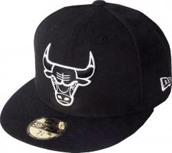 New Era Chicago Bulls Black White Logo Cap 59fifty 5950 Fitted NBA Limited Edition