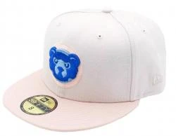 New Era Chicago Cubs Beige Peach Sidepatch 59fifty 5950 Fitted Cap Limited Exclusive Edition