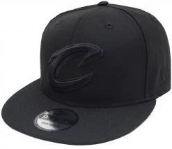 New Era Cleveland Cavaliers Script C Black On Black NBA Snapback Cap 9fifty 950 OSFA Exclusive Limited Edition