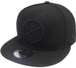 New Era Denver Nuggets Black On Black NBA Snapback Cap 9fifty 950 OSFA Exclusive Limited Edition
