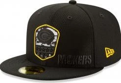 New Era Green Bay Packers On Field 19 Salute To Service STS Black Cap 59fifty 5950 Fitted Limited Edition