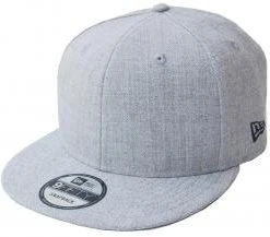 New Era Heather Grey Blank Snapback Cap Blanko 9fifty 950 Basecap Mens OSFA