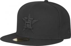 New Era Houston Astros Black On Black Cap 59fifty 5950 Fitted Special Limited Edition