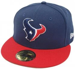 New Era Houston Texans Navy Red 2 Tone On Field NFL Cap 59fifty 5950 Fitted Limited Edition
