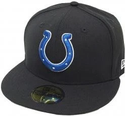 New Era Indianapolis Colts Solid Black On Field NFL Cap 59fifty 5950 Fitted Limited Edition