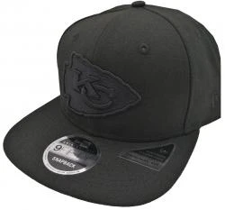 New Era Kansas City Chiefs Black On Black Snapback Cap 9fifty OSFA