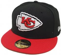 New Era Kansas City Chiefs Black Red 2 Tone On Field NFL Cap 59fifty 5950 Fitted Limited Edition