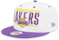New Era LA Los Angeles Lakers Retro Title Snapback Cap White 9fifty 950 S M Basecap