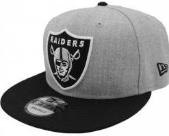 New Era Las Vegas Oakland Raiders Snapback Cap Heather Grey Black Sidepatch 9fifty OSFA Limited Edition