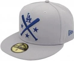 New Era Los Angeles Dodgers Crossed Bats Grey Dark Royal 59fifty Limited Edition Fitted Cap