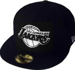 New Era Los Angeles Lakers Black White Logo Cap 59fifty 5950 Fitted NBA Limited Edition