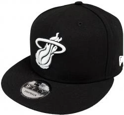 New Era Miami Heat NBA Black White Logo 9fifty Snapback Cap Limited Edition