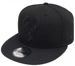 New Era Milwaukee Bucks Black On Black NBA Snapback Cap 9fifty 950 OSFA Exclusive Limited Edition