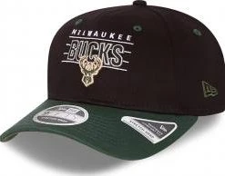 New Era Milwaukee Bucks NBA Team Black Stretch Snapback Cap 9fifty 950 M L