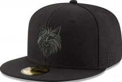 New Era Minnesota Timberwolves Black On Black Cap 59fifty 5950 Fitted Men Special Limited Edition