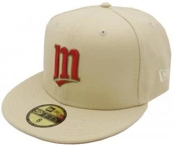 New Era Minnesota Twins Beige Cooperstown Sidepatch 59fifty Limited Edition Fitted Cap