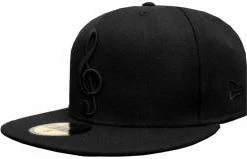 New Era Music Note Black On Black Cap 59fifty 5950 Fitted Special Limited Edition