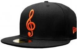 New Era Music Note Black Orange Cap 59fifty 5950 Fitted Special Limited Edition